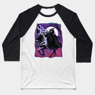 90's Y2K Grim Reaper Skeleton On A Horse With Lightning Baseball T-Shirt